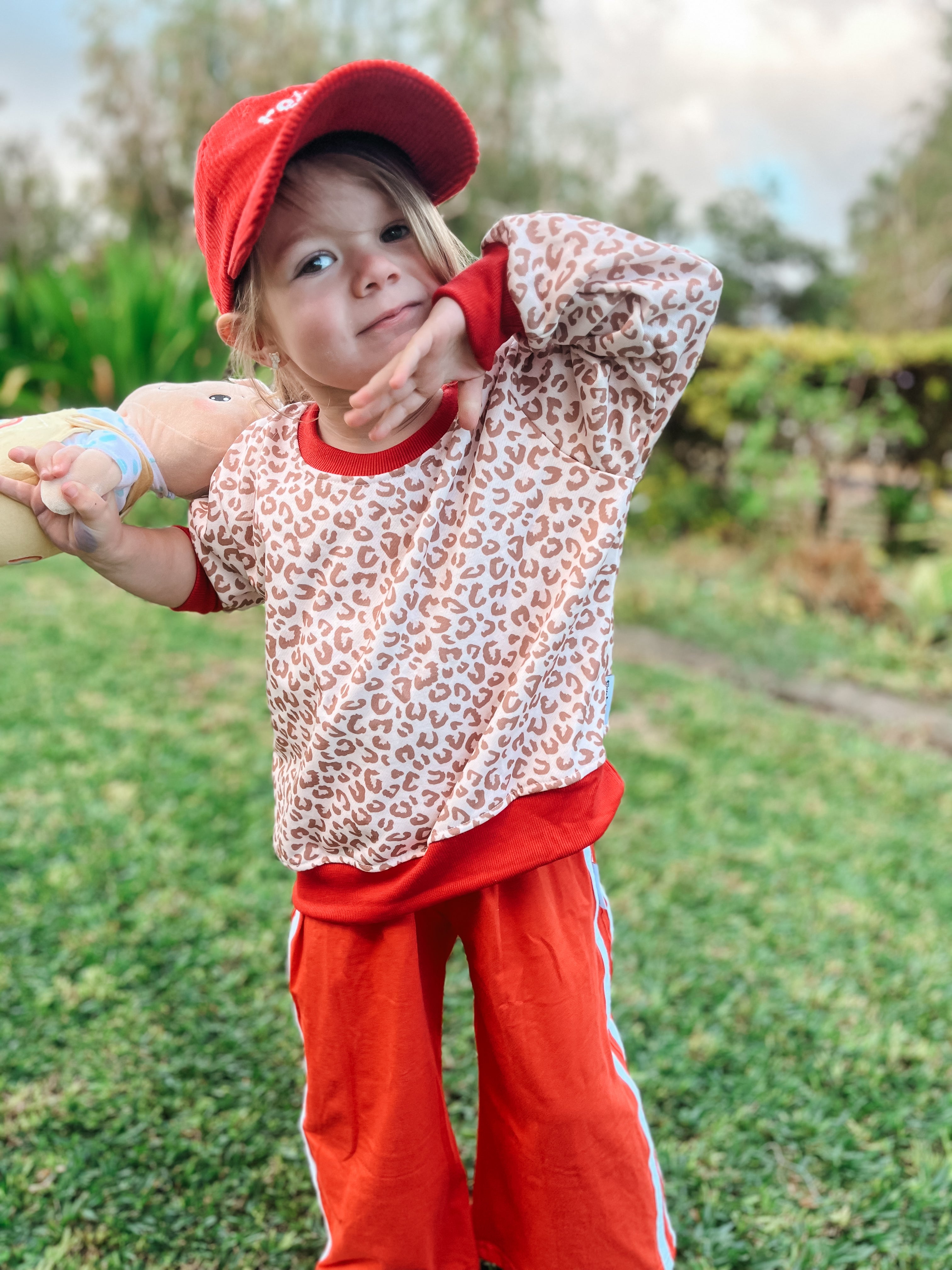 Red Racer Wide Leg Pant