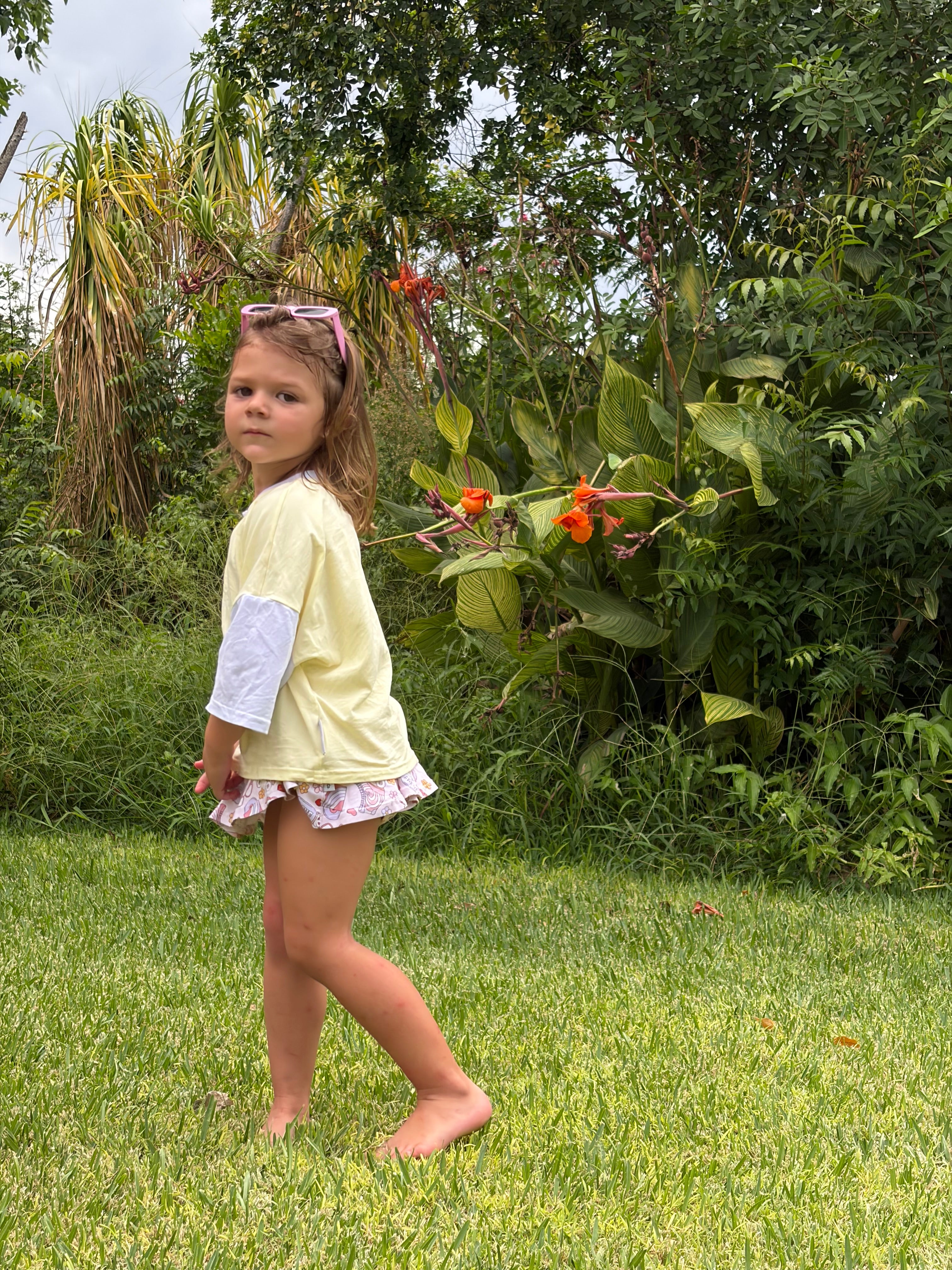Unisex Yellow Oversized Boxy Tee