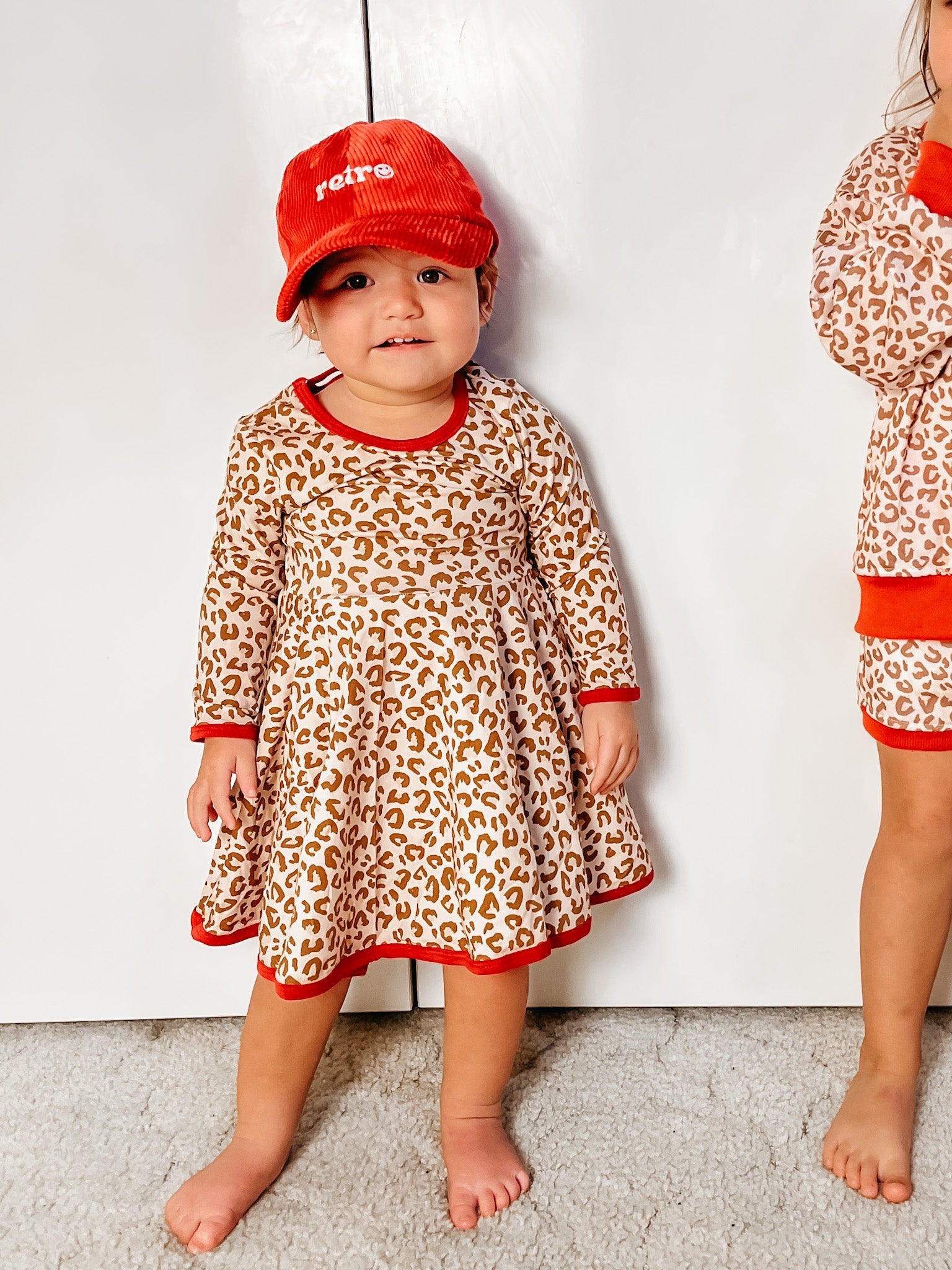 Red Corduroy Kids Cap