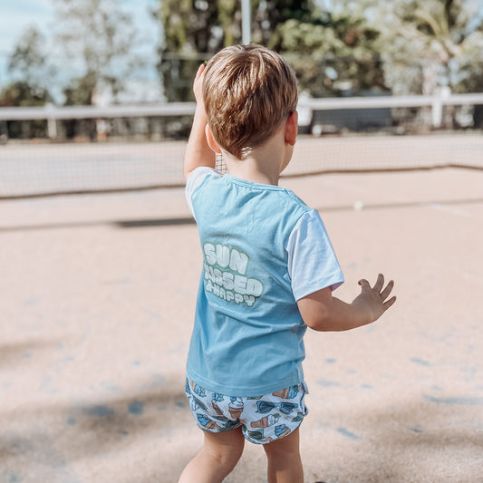 Basic Tee Light Blue & White