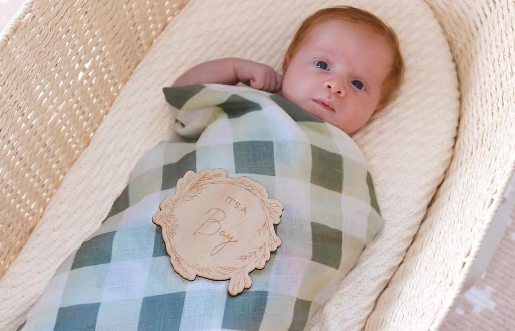 Sage Gingham Swaddle