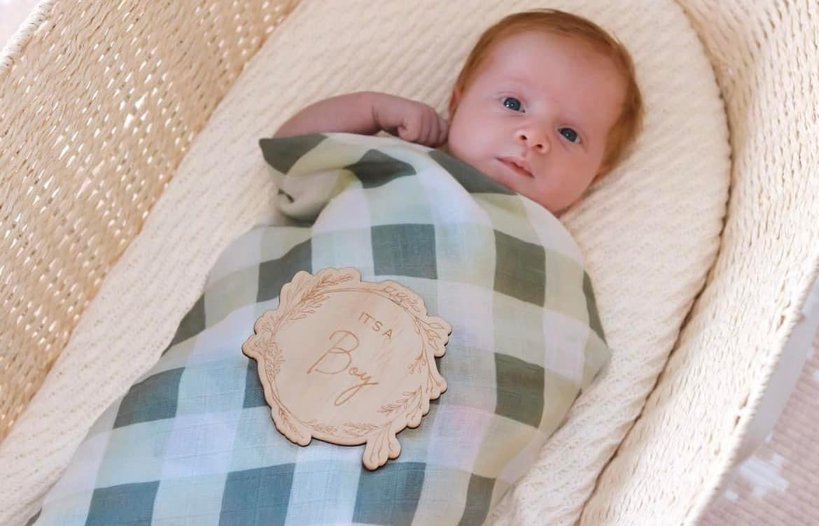 Sage Gingham Swaddle