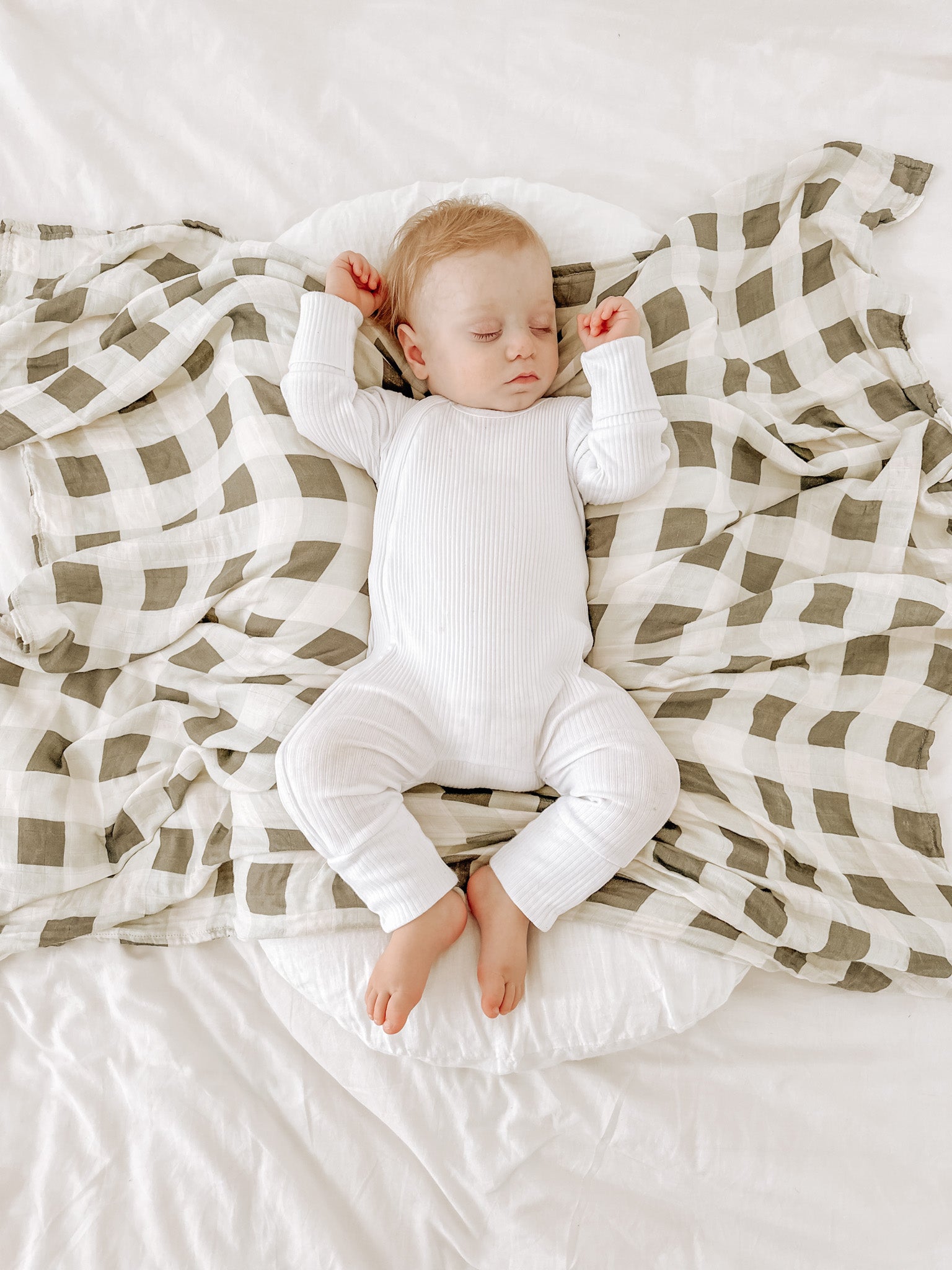 Sage Gingham Swaddle